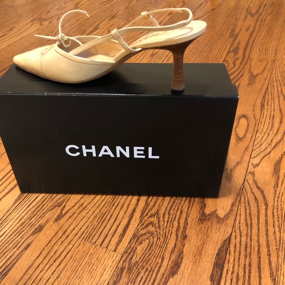 Chanel Slingback beige heels size 36 - Picture 3 of 5